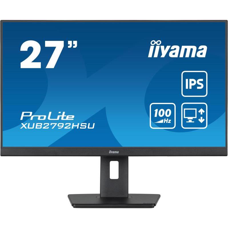 IIYAMA 27” ProLite XUB2792HSU-B6 1920x1080 IPS, 100Hz, Pivot, Slim, Flicker free, zvučnici, HDMIx1, DPx1, USBx4 , XUB2792HSU-B6