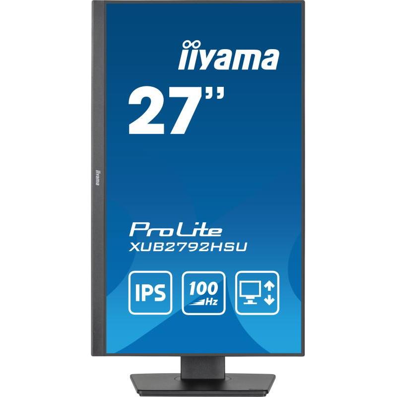 IIYAMA 27” ProLite XUB2792HSU-B6 1920x1080 IPS, 100Hz, Pivot, Slim, Flicker free, zvučnici, HDMIx1, DPx1, USBx4 , XUB2792HSU-B6 - Slika 2