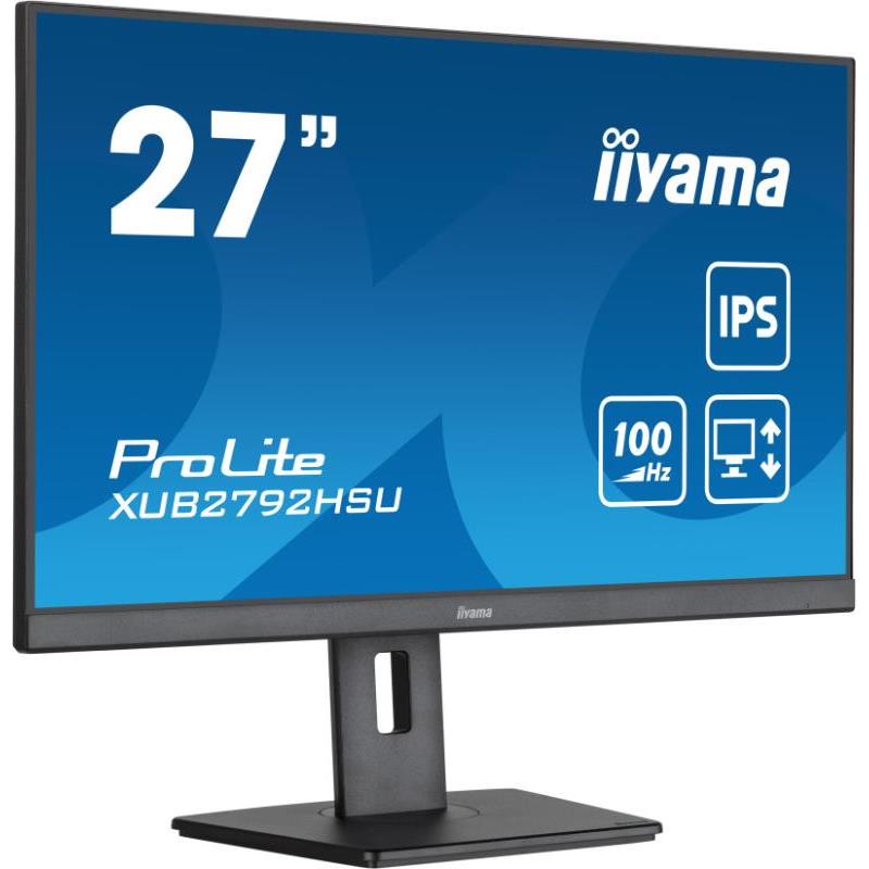 IIYAMA 27” ProLite XUB2792HSU-B6 1920x1080 IPS, 100Hz, Pivot, Slim, Flicker free, zvučnici, HDMIx1, DPx1, USBx4 , XUB2792HSU-B6 - Slika 5