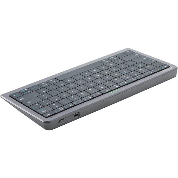 Click&Touch, wireless multimedia keyboard for Smart-TV with touchpad embedded into keys, auto-switch between keyboard and touchpad, connect to 5 devices via Bluetooth, USB dongle and Type-C, LED statu - Slika 2