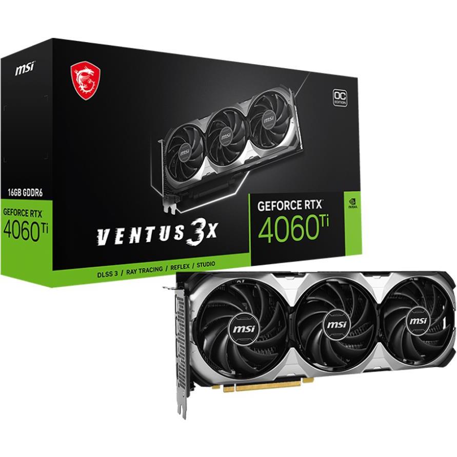 MSI Video Card Nvidia GeForce RTX 4060 Ti VENTUS 3X 16G OC (DP*3/HDMI/ATX/TRIPLE FAN/OC/16G G6) RTX 4060 TI VENTUS 3X 16G OC - Slika 2