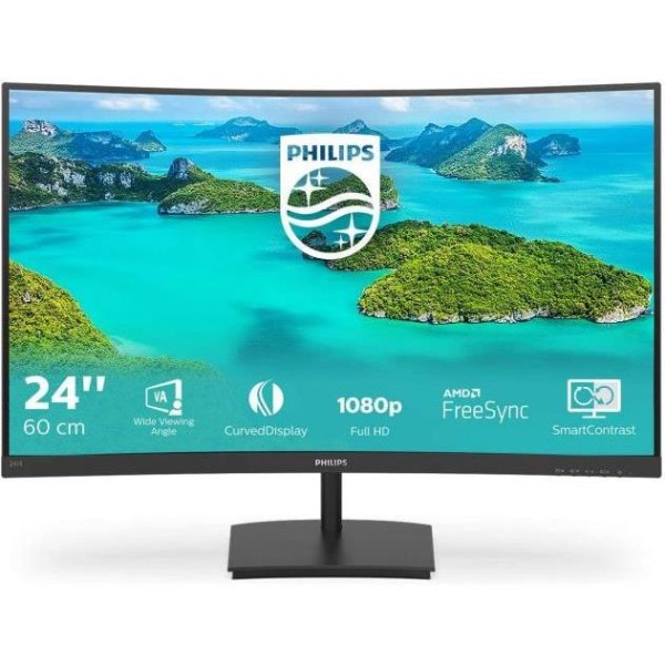 Philips 23,6" 241E1SC, VGA, HDMI, 75Hz