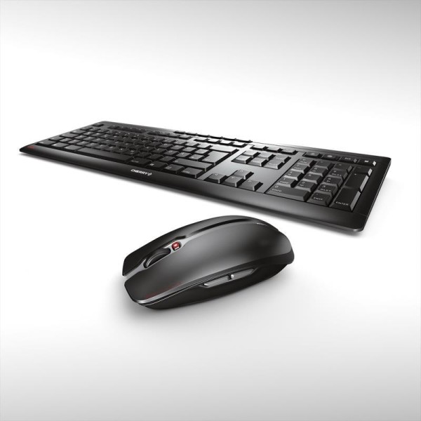 Cherry Stream Desktop tiha bežična tipkovnica + miš, crna