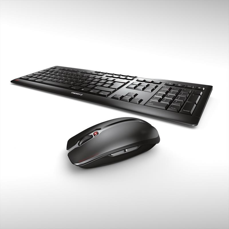 Cherry Stream Desktop tiha bežična tipkovnica + miš, crna