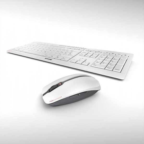 Cherry Stream Desktop tiha bežična tipkovnica + miš, bijela - Slika 2
