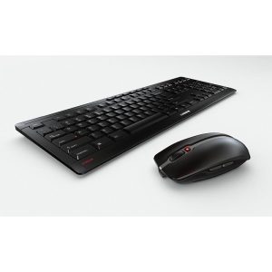 Cherry Stream Desktop Recharge tiha bežična tipkovnica + miš, crna
