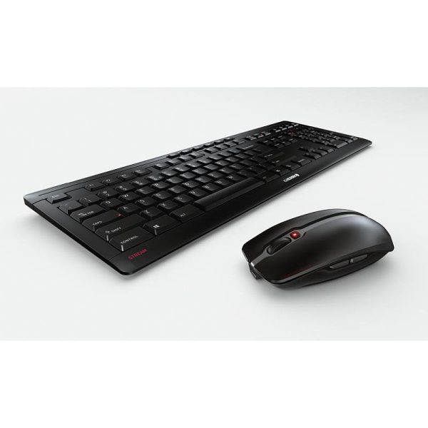 Cherry Stream Desktop Recharge tiha bežična tipkovnica + miš, crna