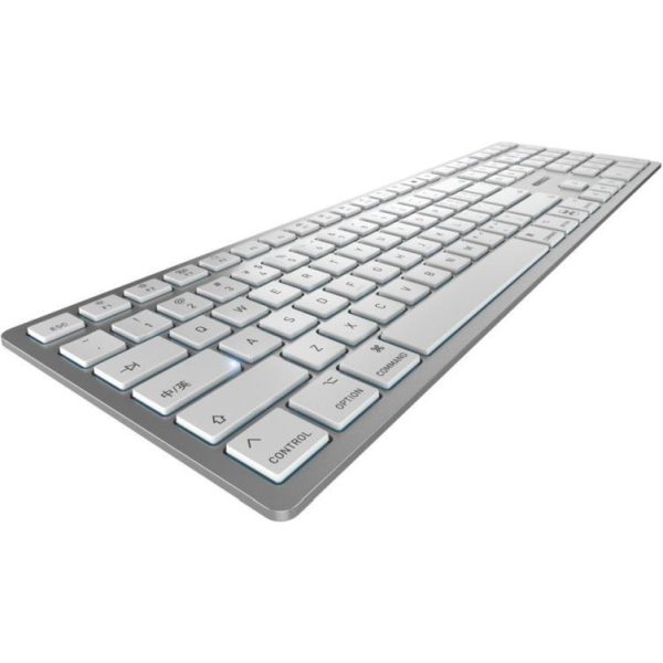 Cherry KW 9100 Slim bežična tipkovnica za MAC, Srebrno/Bijela - Slika 2