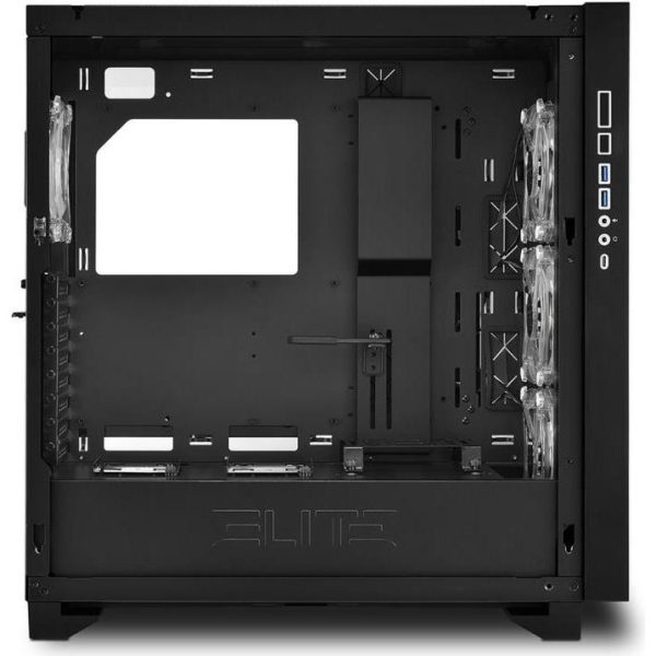 Sharkoon ELITE SHARK CA300H Tower E-ATX kućište bez napajanja, prozirne bočne stranice, prednji/stražnji RGB ventilatori 4×120mm, crno - Slika 6