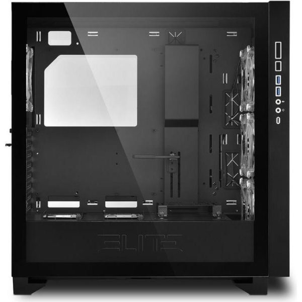Sharkoon ELITE SHARK CA300H Tower E-ATX kućište bez napajanja, prozirne bočne stranice, prednji/stražnji RGB ventilatori 4×120mm, crno - Slika 8