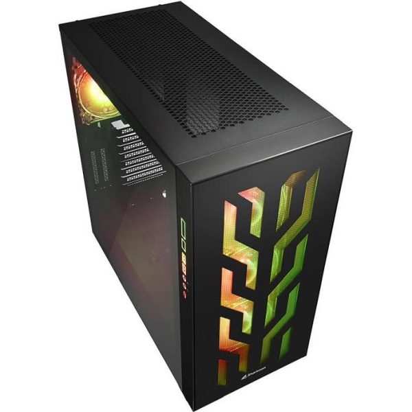 Sharkoon ELITE SHARK CA300T Tower E-ATX kućište bez napajanja, prozirne bočne stranice, prednji/stražnji RGB ventilatori 4×120mm, crno - Slika 3