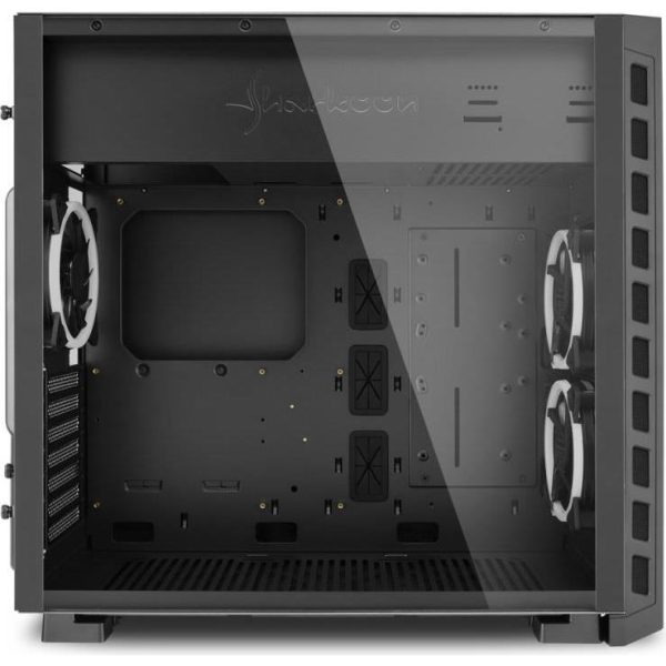 Sharkoon NIGHT SHARK RGB Midi-Tower ATX kućište bez napajanja, prozirna bočna stranica, RGB prednji/stražnji ventilatori 3×120mm, crno - Slika 2