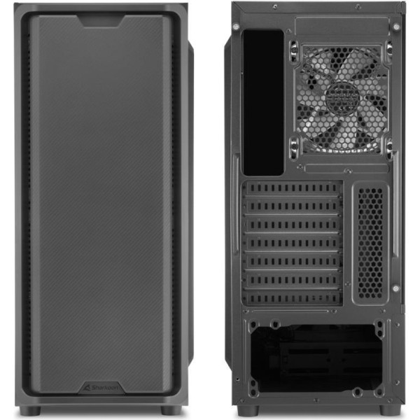 Sharkoon SK3 RGB Midi Tower ATX kućište bez napajanja, prozirna bočna stranica, prednji/stražnji ventilatori 2×120mmi, crno