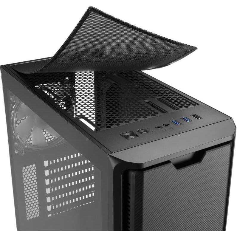 Sharkoon SK3 RGB Midi Tower ATX kućište bez napajanja, prozirna bočna stranica, prednji/stražnji ventilatori 2×120mmi, crno - Slika 5
