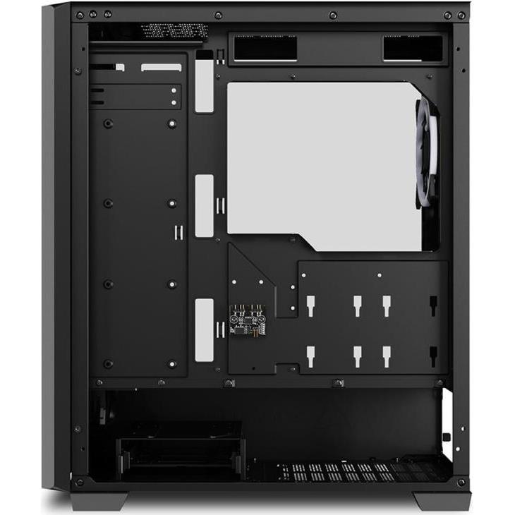 Sharkoon VS9 RGB Midi-Tower ATX kućište bez napajanja, prozirna bočna stranica, prednji/stražnji ventilatori 3×120mm, crno