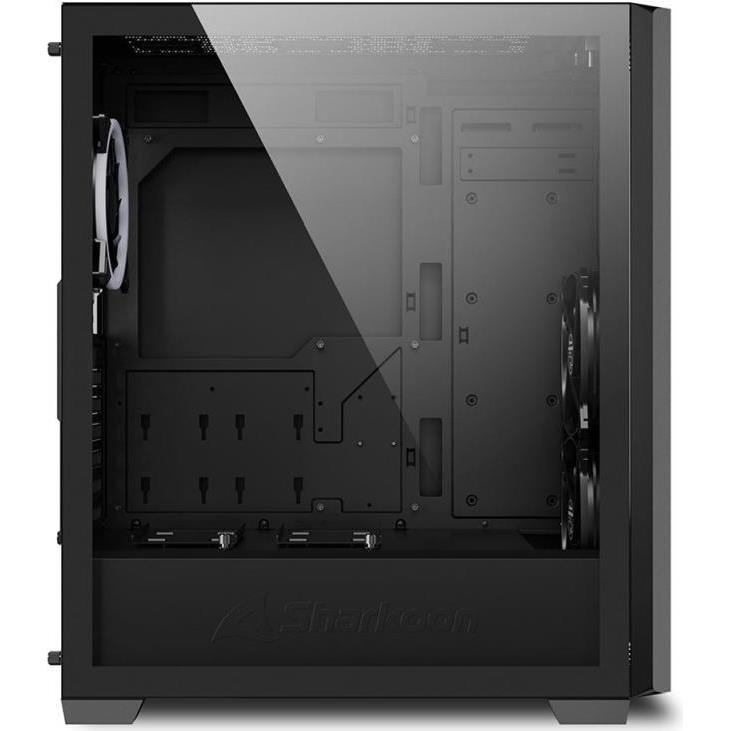 Sharkoon VS9 RGB Midi-Tower ATX kućište bez napajanja, prozirna bočna stranica, prednji/stražnji ventilatori 3×120mm, crno - Slika 5