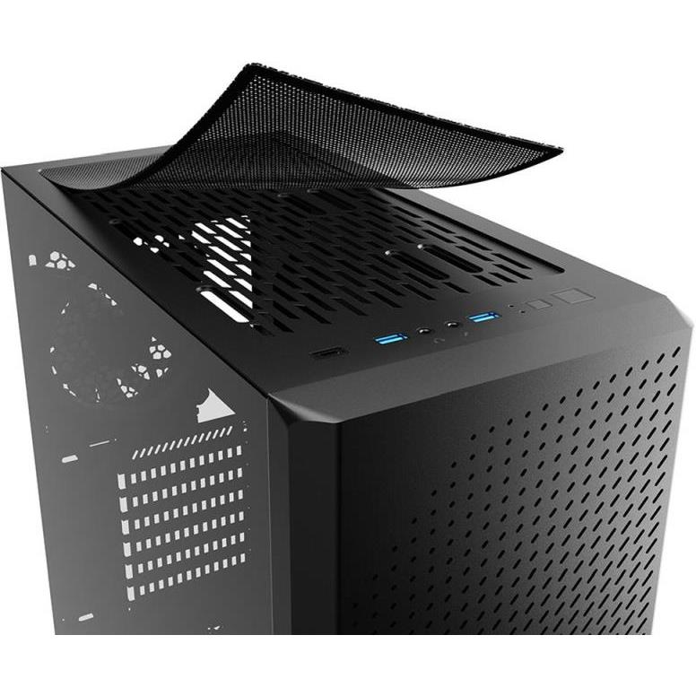 Sharkoon VS9 RGB Midi-Tower ATX kućište bez napajanja, prozirna bočna stranica, prednji/stražnji ventilatori 3×120mm, crno - Slika 6
