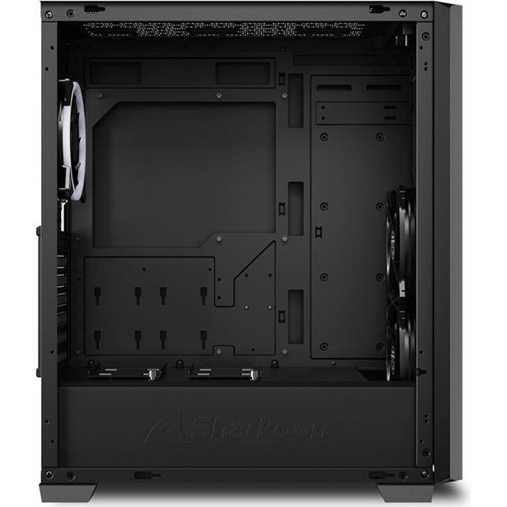 Sharkoon VS9 RGB Midi-Tower ATX kućište bez napajanja, prozirna bočna stranica, prednji/stražnji ventilatori 3×120mm, crno - Slika 7
