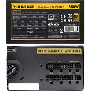Xilence 850W Performance X+, ATX 3.0 80+ GOLD, polumodularno, aktivan PFC, 4×PCIe, 6×SATA, 20+4-pina, 140mm ventilator, crno