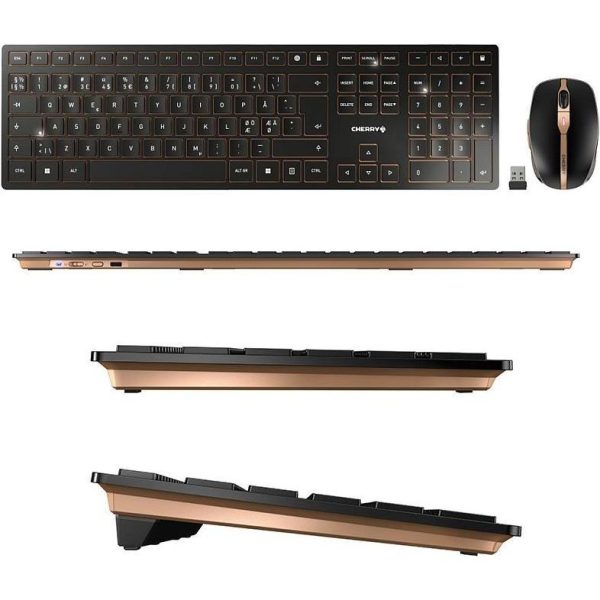 Cherry DW 9100 Slim bežična/BT tipkovnica + miš, AES-128 enkripcija, crna