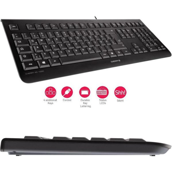 Cherry KC 1000 tipkovnica, USB, crna