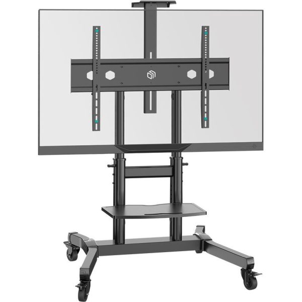Stalak ONKRON Mobile TV Stand Rolling TV Cart for 50"-90" Screens up to 90 kg, Black