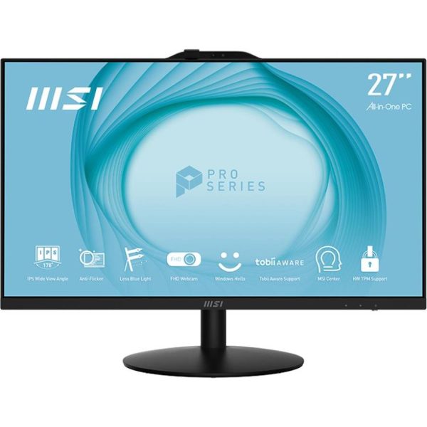 All In One MSI PRO AP272 13M-236EU, 27" IPS LED FHD16:9 (1920x1080), Intel Core i3-13100, 8GB DDR4 SODIMM (1 slot free), 512GB SSD M.2, USB3.2, USB2.0, HDMI, DP, LAN, Intel WiFi/BT 6E, FHDCam, Black,