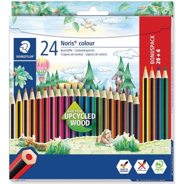 Boje drvene  24boje (20+4 boje gratis) Noris colour Staedtler 185 C24P blister