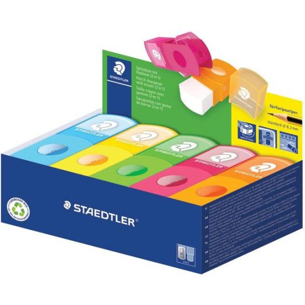 Šiljilo-gumica pvc s pvc kutijom 1rupa Staedtler 511 SE, 000052238