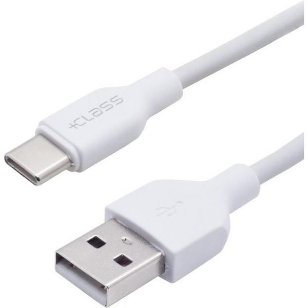 USB KABEL +CLASS TIP C, USB NA TIP C DUŽINE 1 m 2,1 A BIJELI BULK