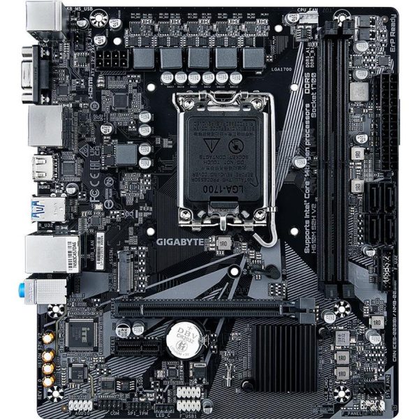 GIGABYTE MB H610 (LGA 1700), 2x DDR5 up to 64GB, 1x PCI-Ex16x16, 1x PCI-Ex1, 4x SATA, 1x M.2, 4x USB 3.2 Gen1, 4x USB 2.0/1.1, internal 4x USB 2.0/1.1, 1x HDMI 2.0, 1x DP, Realtek GbE LAN 1Gbps/100Mbp