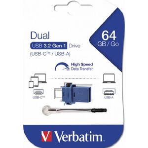 USB stick Verbatim 3.2 #49967 64 GB, dual USB-C/USB-A, 49967