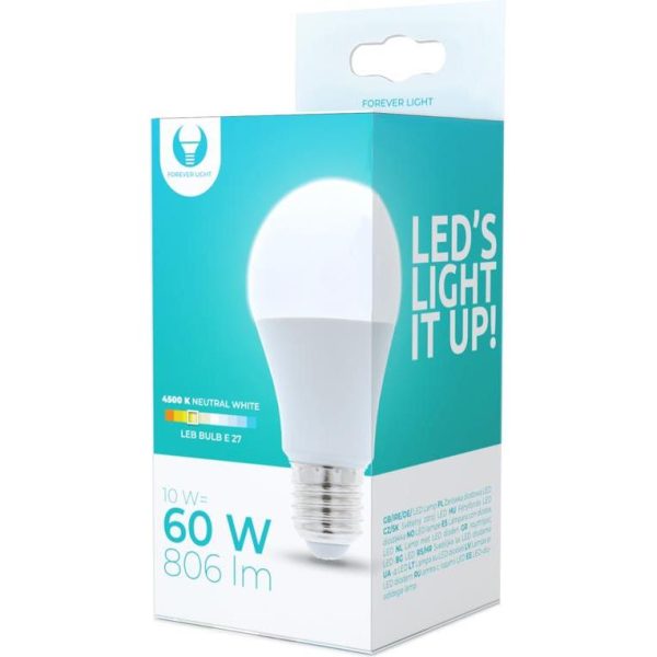 Žarulja LED E27 A60 10W 230V 4500K 806lm Forever Light