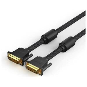 Vention Cotton Braided DVI-D (24 1) Male to Male Cable 1m, Black