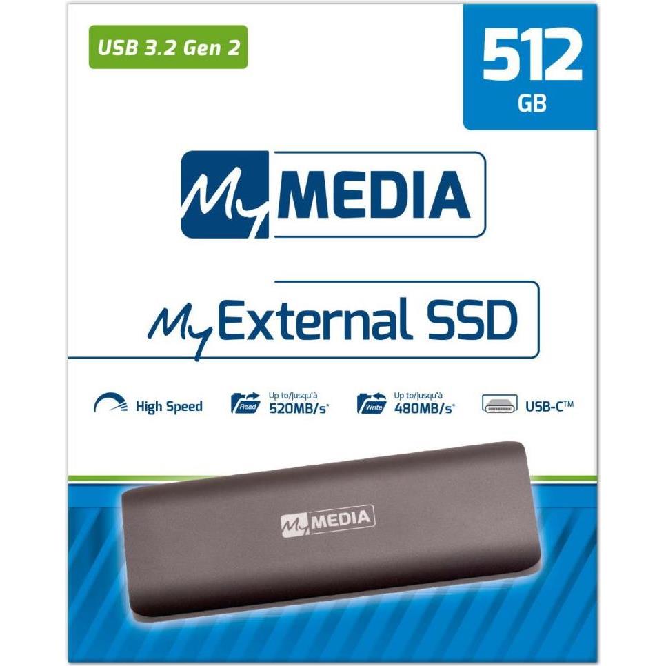 Vanjski SSD MyMedia 512GB USB3.2 Gen2, crni