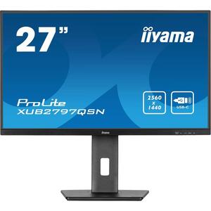 IIYAMA Monitor LED XUB2797QSN-B1 27" IPS 2560 x 1440 @100Hz 250 cd/m2 1300:1 1ms HDMI DP 4xUSB Hub, USB-C 65W RJ45 height, swivel, tilt, pivot (rotation both sides)