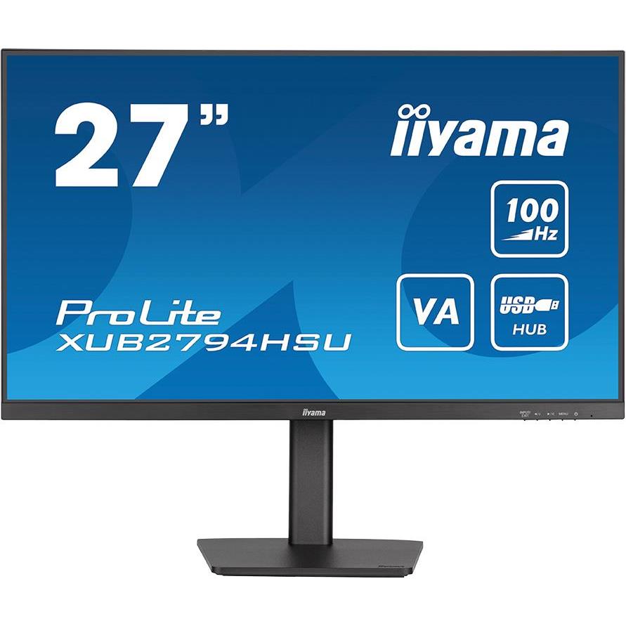 IIYAMA Monitor LED XUB2794HSU-B6 27” Full HD VA 1920 x 1080 @100Hz 250 cd/m2 4000:1 1ms HDMI DP USB Hub height, swivel, tilt, pivot (rotation both sides) - Slika 2