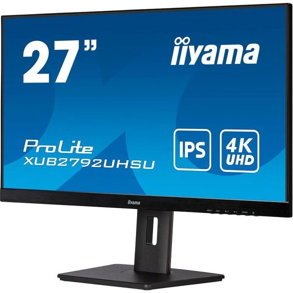 IIYAMA 27" ETE IPS-panel, 3840x2160 UHD, 4ms, 15cm height adj. stand, 300cd/m2, DVI, HDMI, DisplayPort, Speakers, USB-HUB 2x 3.0 - Slika 5
