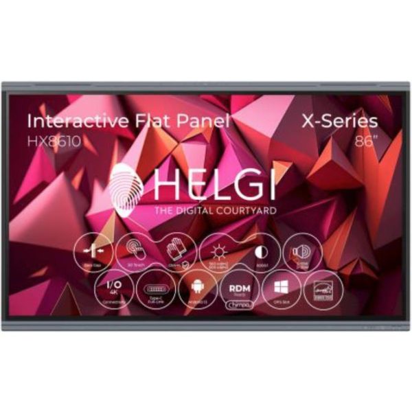 Interaktivni ekran HELGI HX8610 86", Ultra HD (4K), 8GB/128GB, Android 13 + zidni nosač