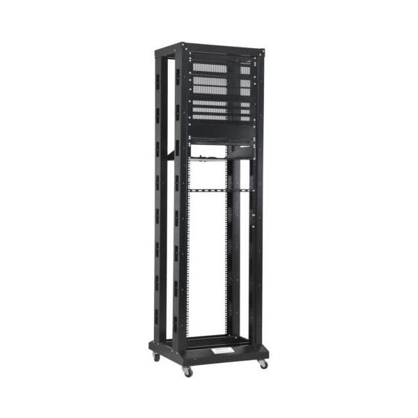 NaviaTec 19" 4 Post Open Frame Rack, 42U Black ORACK42U-605