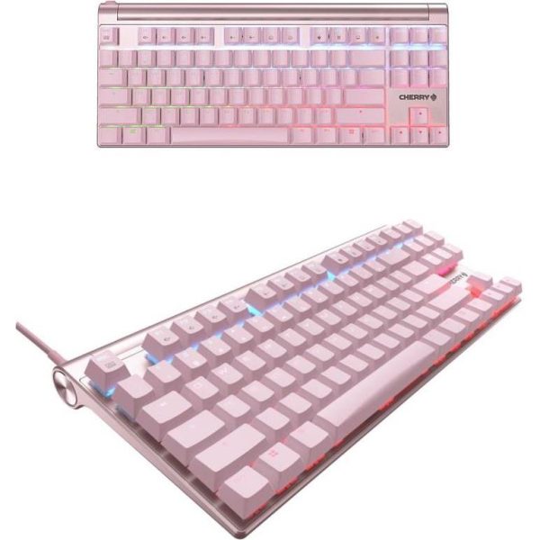 Cherry MX 8.0 svjetleća (RGB) igraća tipkovnica, MX Red, USB, roza - Slika 2