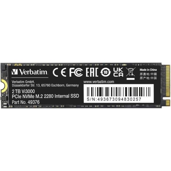 Verbatim Vi3000 2TB SSD M.2 NVMe PCIe Gen3x4, R/W: 3100/2200MB/s