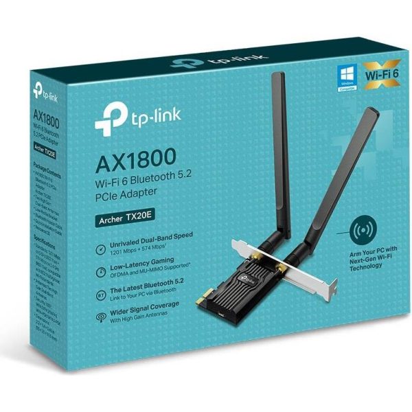 TP-Link AX1800 Archer TX20E bežični Dual-Band Wi-Fi 6 BT5.2 PCI-E adapter 574Mbps/1201Mbps (2.4GHz/5GHz), 802.11ax/ac/n/a/g/b, 2×antene - Slika 3