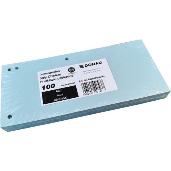 Pregrada kartonska 23,5x10,5cm pk100 Donau 8620100-10PL plava, 000024492