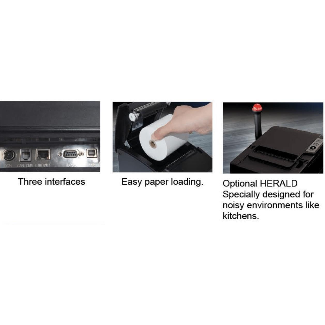 Termalni printer SNBC BTP-U80II, 80mm, USB, SERIAL, ETHERNET, CRNI, BTPU80II - Slika 4