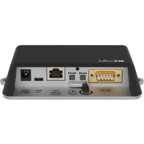 Mikrotik RB912R-2nD-LTm&EC200A-EU, 650MHz CPU, 64MB RAM, 1×LAN, 2.4Ghz 802.11b/g/n, GPS, 2×miniSIM, USB, RS232, RouterOS L4, vanjsko kućište, PSU