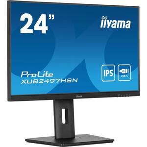 IIYAMA Monitor LED XUB2497HSN-B1 24" IPS 1920 x 1080 @100Hz 16:9 250cd 1300:1 1ms HDMI DP DO Out USB Hub, USB Type C 65W RJ45 	height, swivel, tilt, pivot (rotation both sides)
