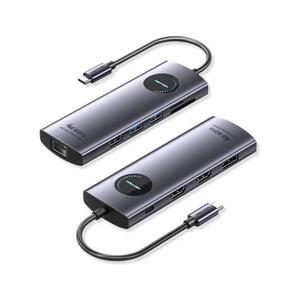 Vention USB-C to DP HDMI x 2 USB 3.0 x 2 USB 2.0 RJ45 SD TF PD MST Docking Station, 0,15m