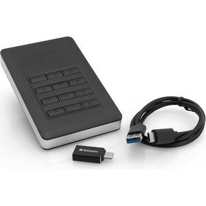 Verbatim 2.5" Store'n'Go Secure 1TB vanjski HDD, USB3.1 Gen1, AES 256-bit hardware enkripcija, zaštita pristupa tipkovnicom