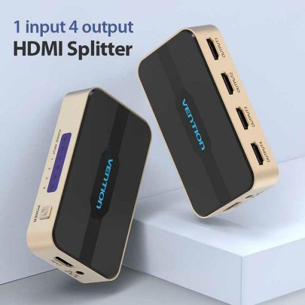 HDMI RAZDJELNIK 1 ULAZ 4 IZLAZA HDMI 4K VENTION ACCG0-EU ZLATNI - Slika 2